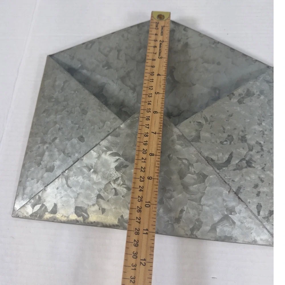 Galvanized Metal Envelope Wall Pocket Silver Farmhouse Decor